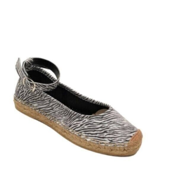 NWT Free People Black & Grey Zebra Print Bohemian Espadrilles EU38/US8 - Picture 9 of 15